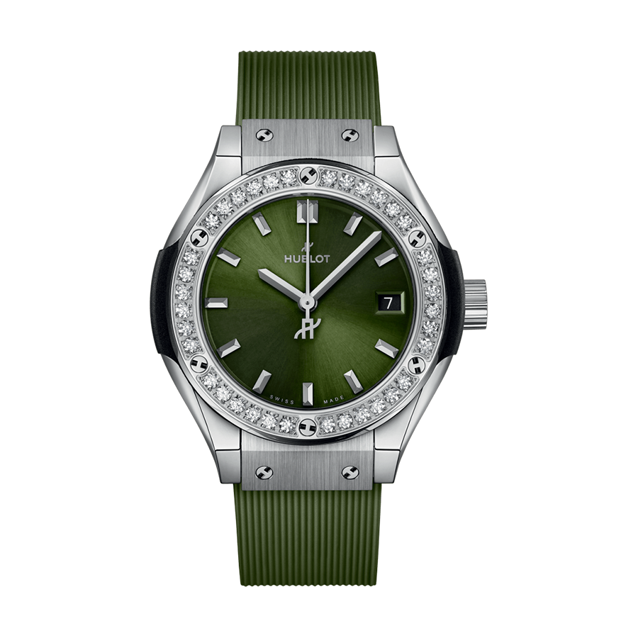 Hublot Classic Fusion Titanium Green Diamonds 29MM