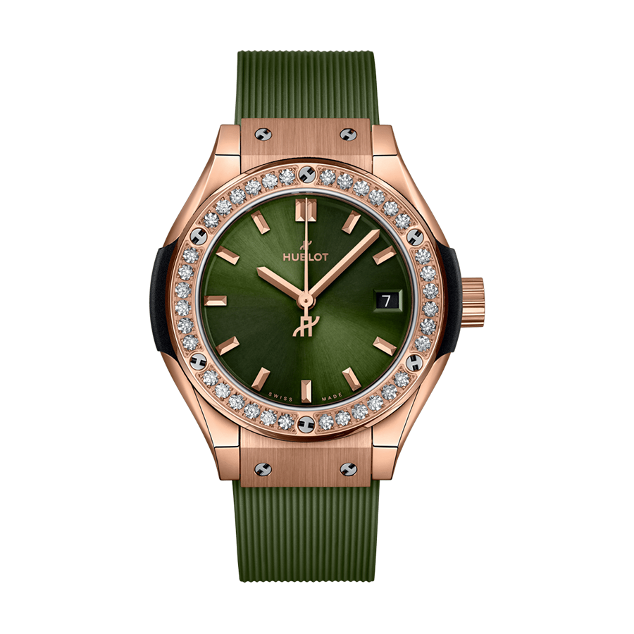 Hublot Classic Fusion King Gold Green Diamonds 29MM